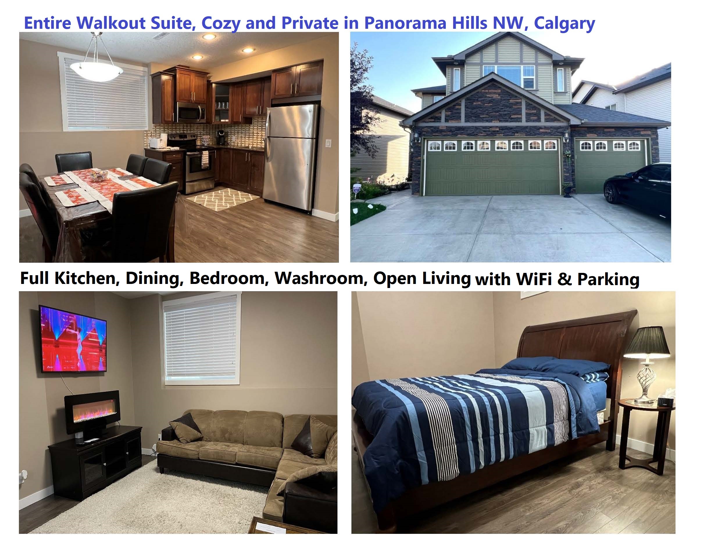 FURNISHED LEGAL ENTIRE WALKOUT SUITE IN PANORAMA HILLS NW - 1 BR/1WR