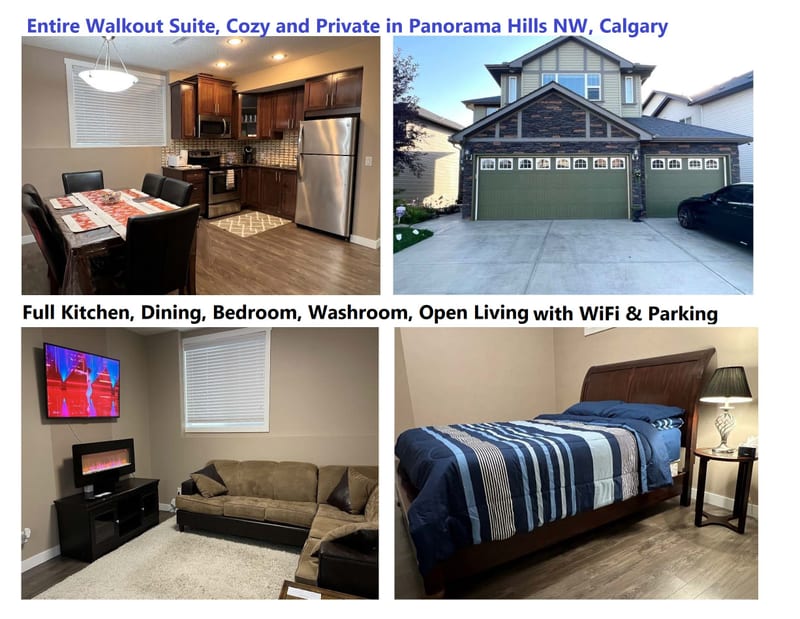 FURNISHED LEGAL ENTIRE WALKOUT SUITE IN PANORAMA HILLS NW - 1 BR/1WR